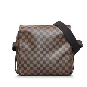 ルイ ヴィトン ダミエ ナヴィグリオ 斜め掛け ショルダーバッグ N45255 ブラウン PVC レザー レディース LOUIS VUITTON 【中古】