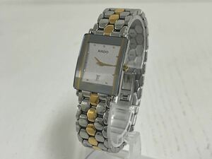 管70261 電池交換済み RADO ラドー DIASTAR 160.0487.3 メンズ腕時計 クォーツ デイト スクエア