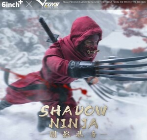 * new goods 1/12 action figure ninja red equipment bundle VTOYS Ninja hand reverse side . sword . nail 