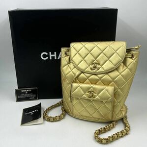 CHANEL シャネル リュックサック GOLD ゴールド ミニリュック 金色 チェーン