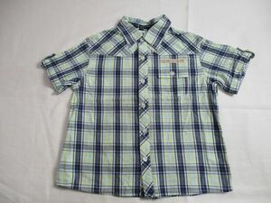 BE971[KUMIKYOKU* Kumikyoku ] check pattern short sleeves shirt man .. blue series 120