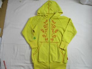 BE572[BOOHOMES* Boo Foo Woo ] Logo embroidery long height Parker woman . yellow 140