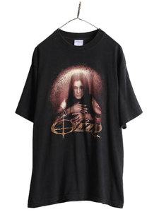 00s ★ オジー オズボーン 両面 プリント Tシャツ メンズ L 00年代 OZZY OSBOURNE オフィシャル 当時物 黒 バンド ロック シングルステッチ