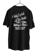 80s USA製 ■ デイトナ ビーチ バイクウィーク イラスト プリント Tシャツ ( メンズ XL ) 80年代 ビンテージ ハーレー シングルステッチ 黒_画像7