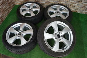 美品★ BORBET 7.5J+37 5H112★80~90%山★ スタッドレス Yokohama iG50 225/45R17 ベンツ Cクラス Eクラス SLC 他