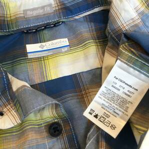 Columbia コロンビア コットン×ポリエステル 半袖シャツ チェックシャツ アウトドアカジュアル メンズS 良品綺麗の画像10