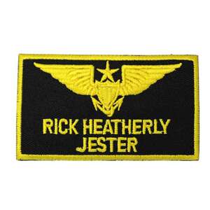 アイロンワッペン ミリタリー エンブレム 紋章 ジェスター 軍物 Rick Jester Heatherly 簡単貼り付け アップリケ 刺繍 裁縫