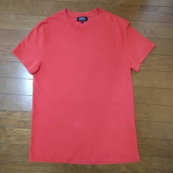 【美品】 A.P.C. アーペーセー s オーバーサイズ ロゴプリント Tシャツ クルーネック