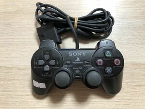 PS2 周辺機器 デュアルショック2 コントローラー ブラック 動作確認済み 【管理 14835】【C】