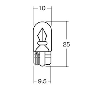 M＆H バイク メーター球 12v1.7w ウエッジ中(W2.1×9.5d) 1PWB11