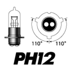 M＆H バイク ヘッドライト球 PH12 12V40/40W 特殊 GH(S2ホワイトゴースト) 102 GH
