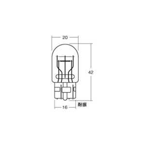 M＆H バイク ウィンカー・テール球 BWB77OR 12V21/5W ウエッジ大ダブル(W3×16d) オレンジ B-WB77 OR