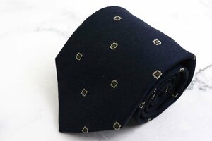 【良品】 ダンヒル dunhill 小紋柄 総柄 ドット柄 メンズ ネクタイ ネイビー