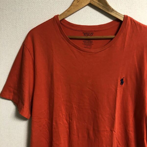 【US古着】polo by Ralph Lauren 半袖　Tシャツ オレンジ　ビックサイズ　XL