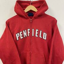 ★Penfield ペンフィールド★パーカー スウェット フーディ ジップアップ トップス ロゴ刺繍 上着 裏起毛 レッド メンズM /TT5623_画像3