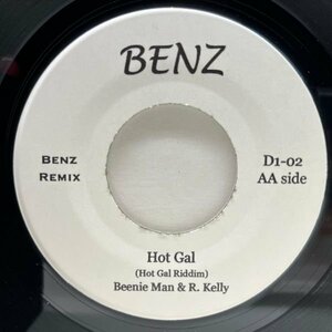 美盤!! JAオリジナル 7インチ BEENIE MAN Hot Gal (Benz) ビーニ・マン ダンスホール ラガ 45RPM.