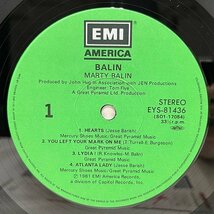 美盤!! 帯付き JPNオリジナル MARTY BALIN Balin ('81 EMI America) マーティ・バリン ハート悲しく ソロ 1st AOR 名盤_画像3