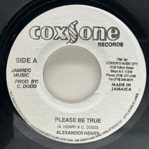 JAプレス 7インチ ALEXANDER HENRY Please Be True (Coxsone) Carlton & The Shoes しっとりとしたスウィート・チューン 45RPM.