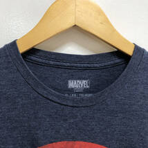 USA 古着 半袖 Tシャツ MARVEL ネイビー紺 メンズXL キャプテンアメリカ アメコミ ロゴTシャツ 古着卸 激安 BA1086_画像3