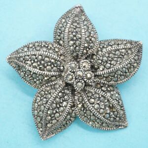 【1051】VENDOME BOUTIQUE シルバー925 ブローチ ヴァンドームブティック silver 銀 マーカサイト マルカジット プルメリア？ brooch