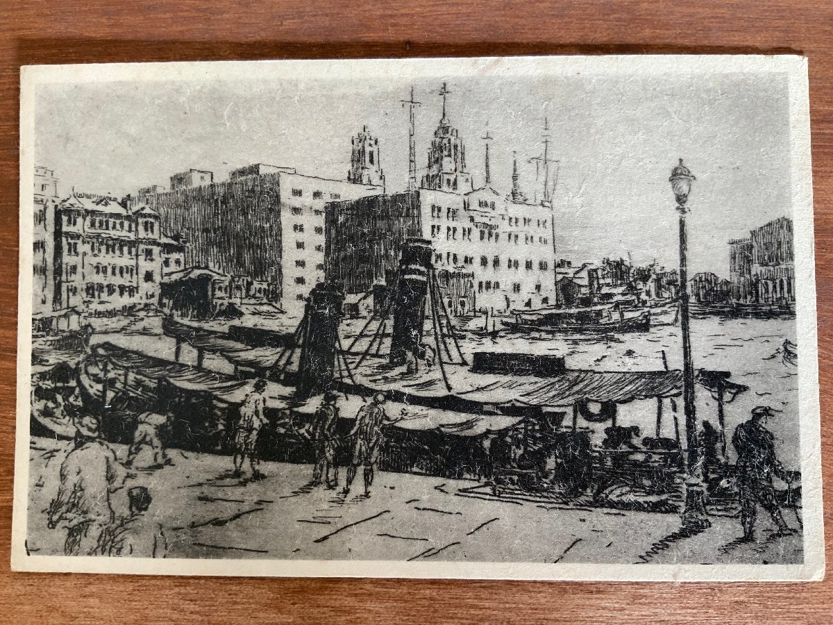 FF-5441 ■Shipping included■ Bangkok Wharf Mankoku Wharf Kobe City Tourism Division Painting Painting Artwork Landscape Scenery Boat Vessel Steamboat Steamship Postcard Photo Old Photograph/KNA et al., printed matter, postcard, Postcard, others