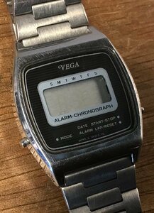 SS-1049■送料込■VEGA ALARM-CHRONOGRAPH デジタル腕時計 時計 メンズ アンティーク レトロ 53g●ジャンク扱い/くATら