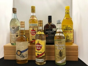  Ram old bottle 7 pcs set Havana Club 3 year Bacardi Ron Lorenzo rum Habana Club Suntory Gold morozofane ho Suntory Gold