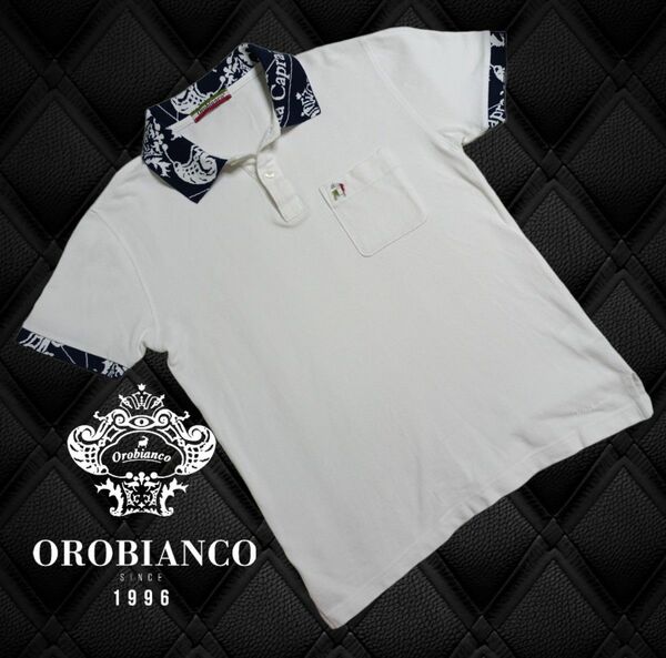 Orobianco ジャガードリブ付半袖ポロシャツ 日本製　ドライシャツ