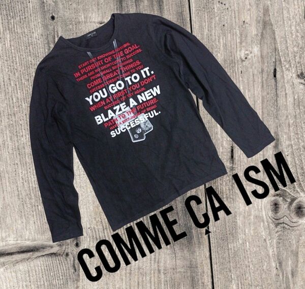 COMME CA ISMコムサイズム　長袖Tシャツ　長Tブラック