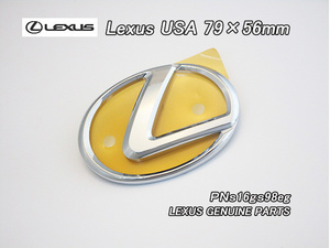 レクサスLマーク/LEXUS/79×56mm米国US純正エンブレム(PNs16gs98eg)/ピン有.テープ付.ミニ小さいサイズ/USDM北米仕様USAトヨタ車への流用に