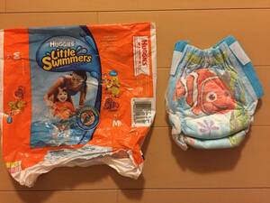 ●○ HUGGIES LITTLE SWIMMERS ニモ クラッシュ 水遊び プール スイミング オムツ パンツ M 11～15KG ① ○●