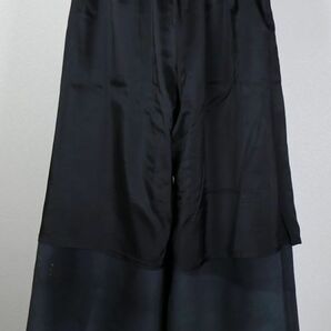 LOEWE Cropped elasticated trousers in nappa black ロエベ クロップド レザー トラウザーズ XS b6911の画像7