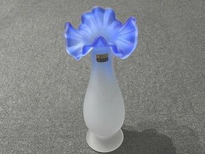 KURATA クラフトグラス フラワーベース ◇ 硝子製 花瓶 インテリア ブルー系 ▼ クラタ ガラス 5G