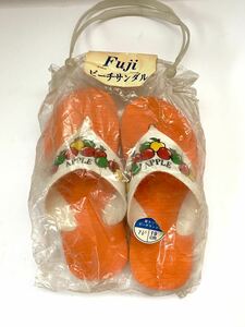 ★ FUJI ★ ビーチ サンダル 19cm ビンテージ 子供 キッズ 新品 富士プラ 昭和 レトロ アンティーク オレンジ Apple アップル