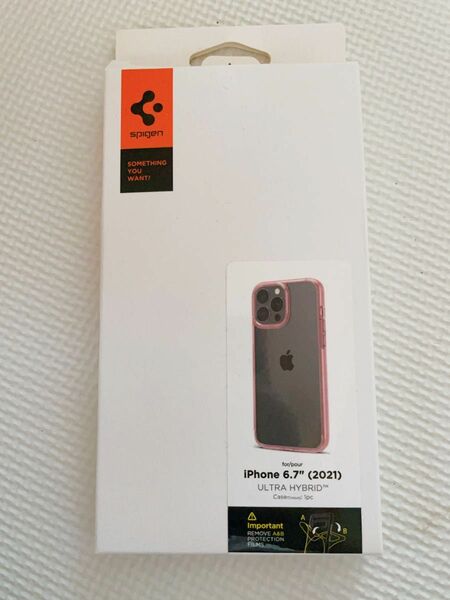 iPhone13promax ケース　spigen ピンク枠　クリアケース