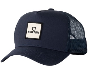 Brixton Alpha X C Block MP Trucker Hat Cap Washed Navy/Washed Navy キャップ 