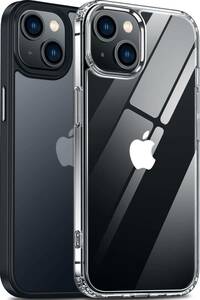 iPhone14 用 ケース クリア　ワイヤレス 充電対応 クリア + マット ブラック　2枚セット