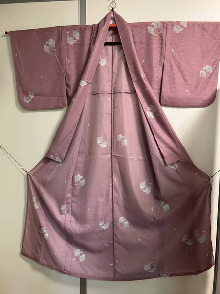 メ3734 未使用 トールサイズ 単衣(ひとえ)の洗える着物 小紋