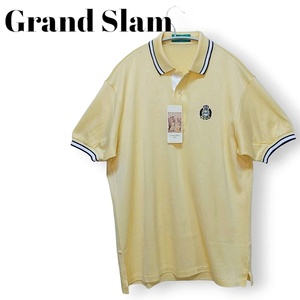 未使用　Grand Slam　柔らかい綿ポロシャツ　クリーム色　メンズL　グランドスラム　マンシングウエア　Munsingwear 　ゴルフ　230601-02