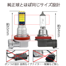 LEDフォグランプ HB4 DC12V 3200ルーメン 2色切替 ホワイト(6000K)/イエロー(3000K) 2本セット 1年保証_画像5