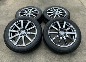 【ホンダ RK1 ステップワゴン 無限 NR MUGEN無限POWER アルミ ホイール&ブリジストン エコピア 215/55R17 4本 17×7.0JJ +53 5穴 PCD114.3