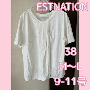 ESTNATION 38 M L 9号11号 半袖Tシャツ カットソー ホワイト