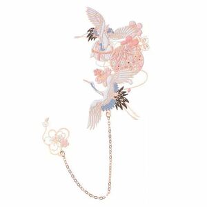 【メタルブックマーカー】鶴 鳥 桜 花 鞠 ピンク 金属製しおり 栞 ブックマーク