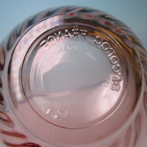 ☆フランス製 GLCOLOO ピンク色硝子 ティーカップ&ソーサーの画像6
