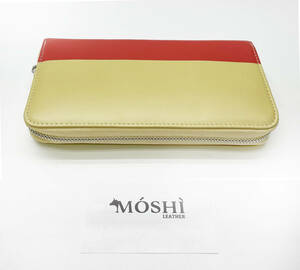 *[3k11]　MOSHI 多機能マルチwallet　本革（牛革）フルグレインレザー長財布 ★ 未使用品