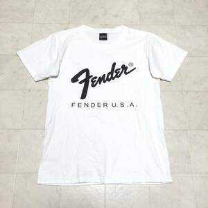 【送料360円】USED Fender プリントTシャツ ロゴTシャツ againstボディ 男女兼用 古着 ロックT CD205