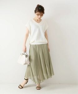 Spick and Span シアープリーツスカート グリーン 38