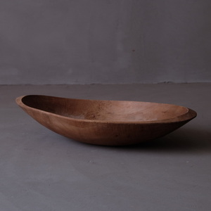 02501 楕円形の木皿 / ボウル 木鉢 器 深皿 ヴィンテージ レトロ アンティーク