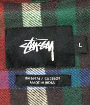 美品 ステューシー ネルシャツ 長袖シャツ チェック柄 メンズ L L STUSSY [1102]_画像3