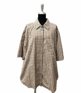  beautiful goods Gucci short sleeves oversize shirt check pattern lady's 36 S GUCCI [0402]